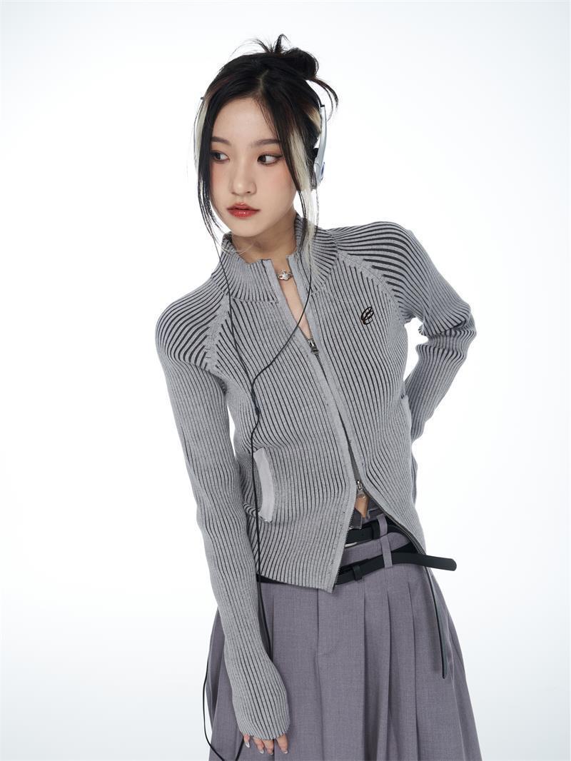Maxct Vintage Striped Zip Up Cardigan
