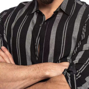 Maxct Classy Mens Fashion Sports Casual Men'S Striped Shirt Slim Fit Multi-Color Lapel Fashion Trendy Youth Long Sleeve Shirt