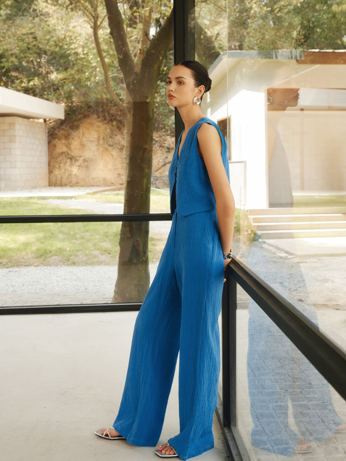 Maxct Cotton & Linen Leisure Pants Set