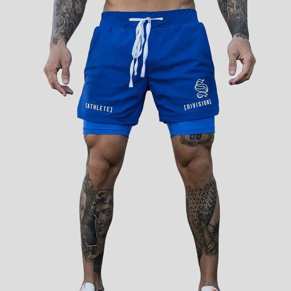 2-in-1 Running and Gym Quick Dry Shorts for Men Maxct