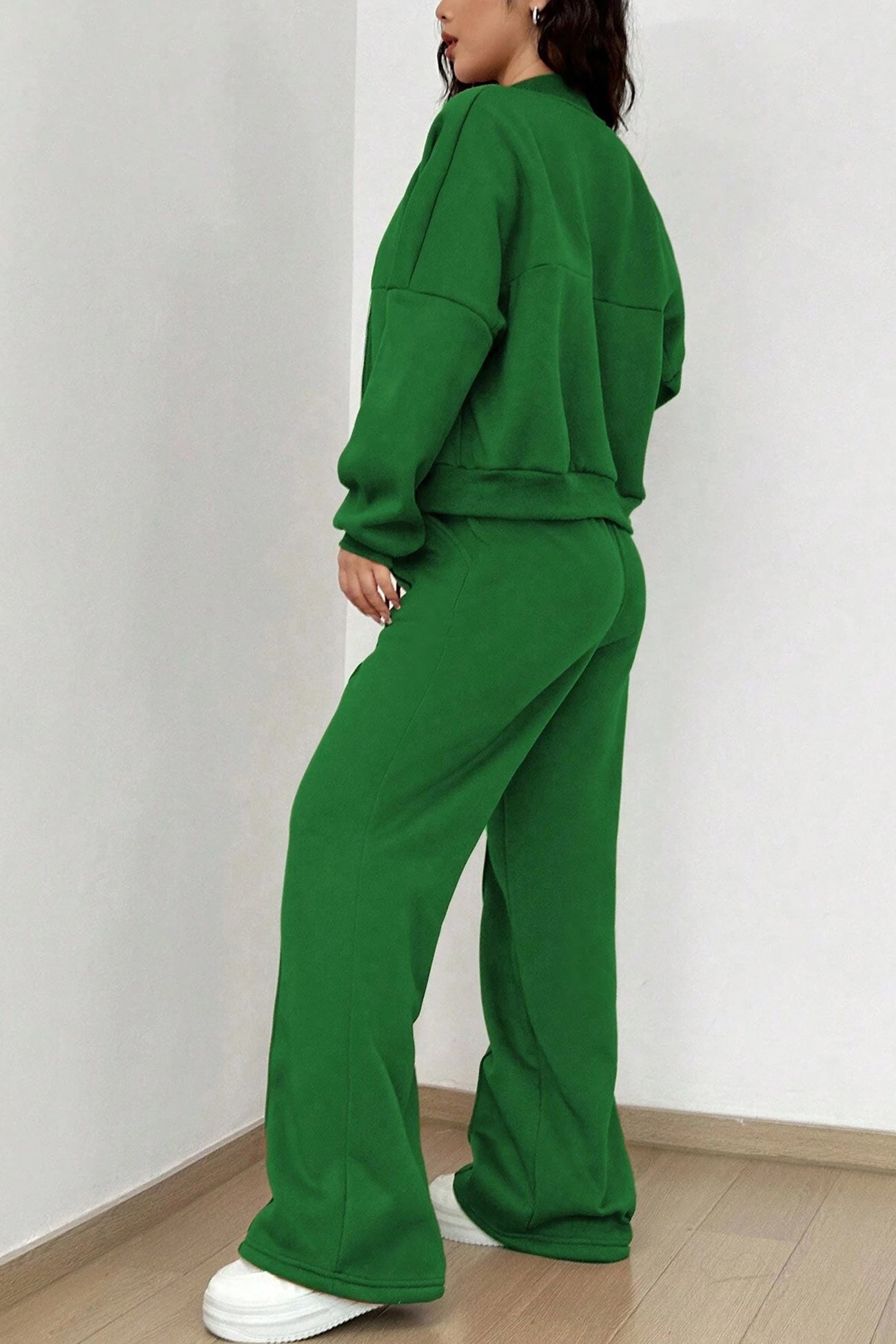 Maxct Zip-up Collarless?Cardigan Pants Set