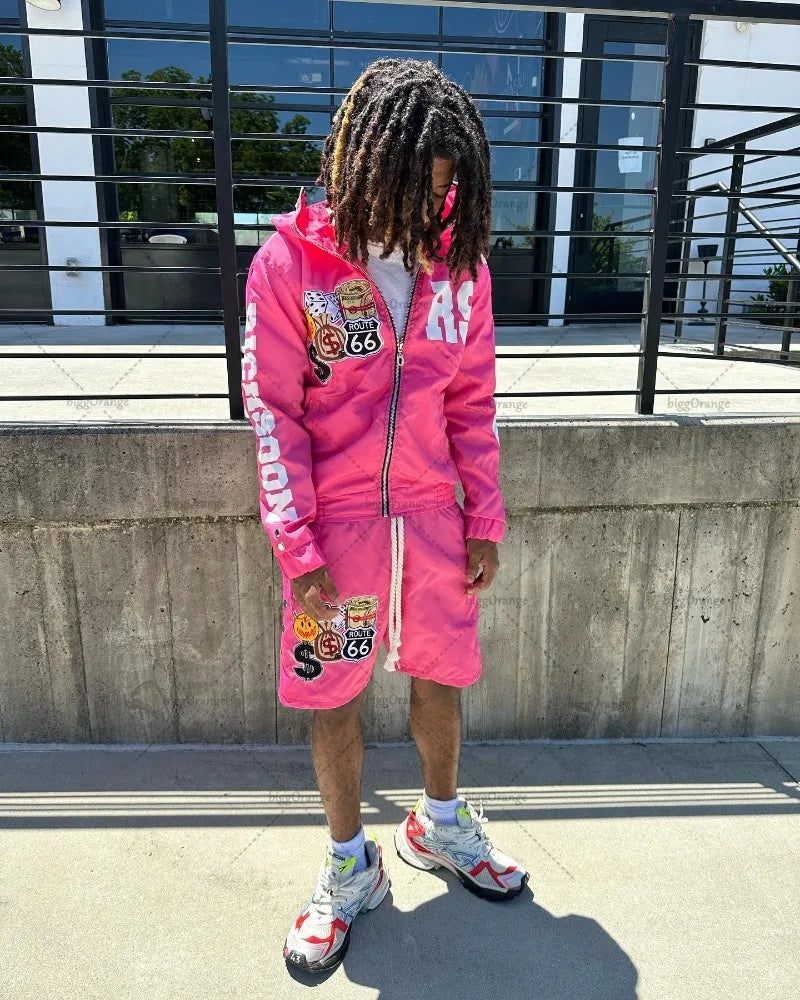 Maxct American High Street Fashion Retro Letter Printed Zipper Sweatshirt Women Y2k Hip Hop Rock Loose Versatile Oversized Hoodie Men