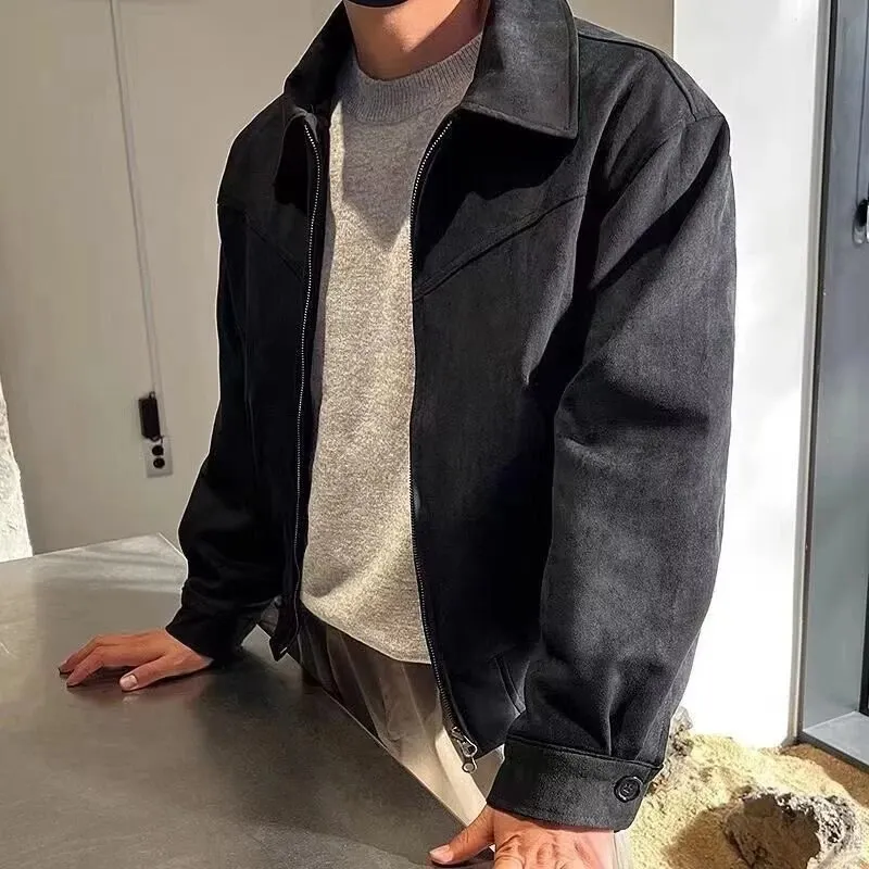 &LLYGE Vintage Loose Lapel Solid Jacket