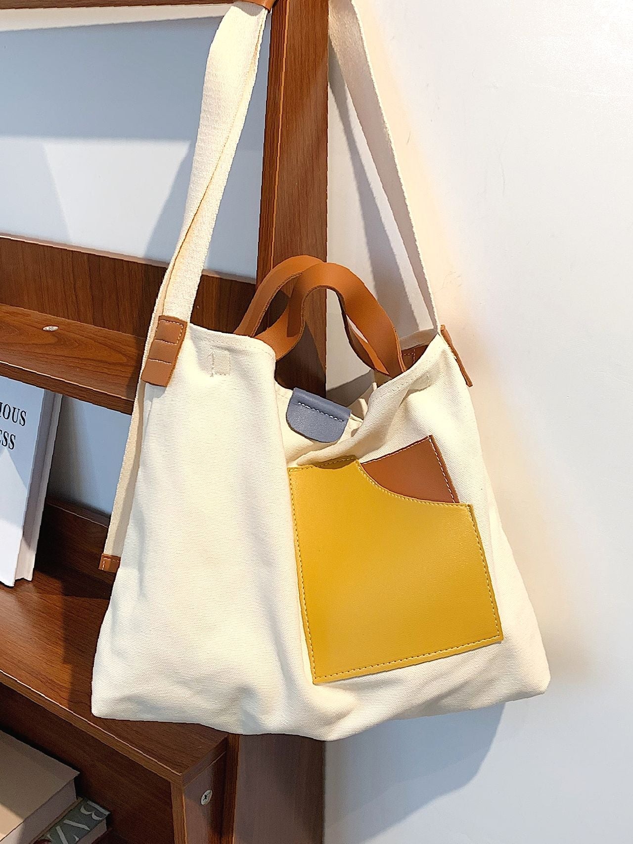 Maxct - Colorblock Top Handle Bag - Women Tote Bags