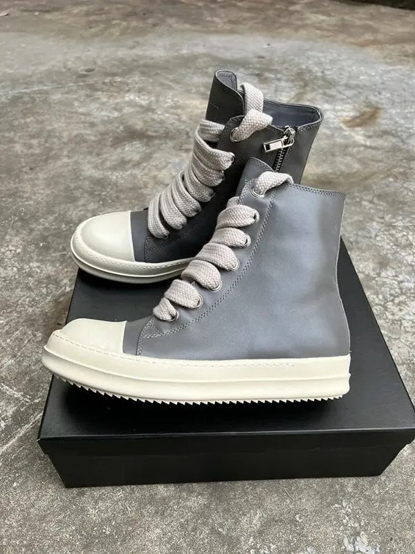 High Top Sneakers- Unisex Motorcycle Zip Boots Maxct