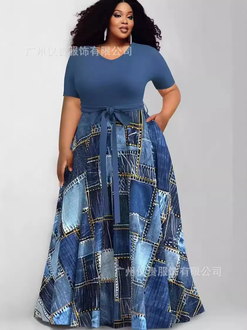 Maxct Size Casual Dress New Women's Dress With Fashion Printing And Color Impact Dress