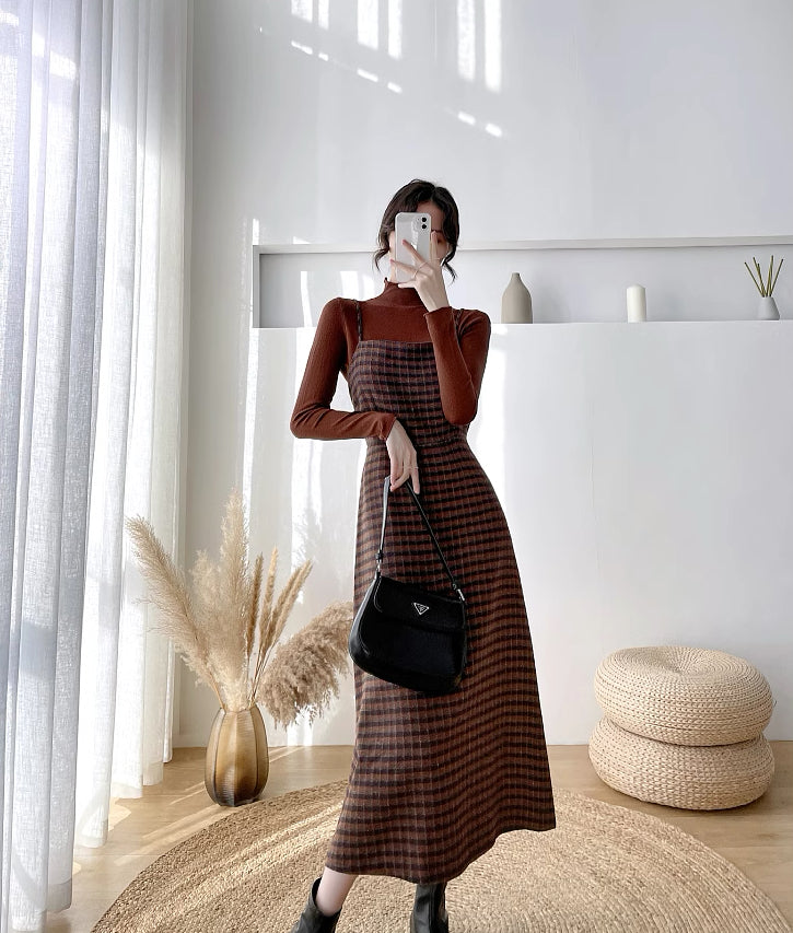 Cardamom Plaid Cami Midi Dress Maxct