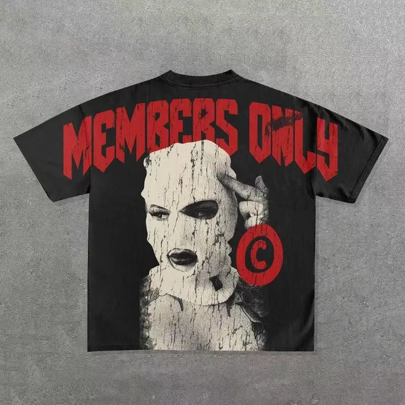 Maxct 90S Streetwear Street T-Shirt Y2K Men'S Hip Hop Pattern Printed Round Neck Oversized T-Shirt New Harajuku Gothic Short Sleeve Top Clothing 0924