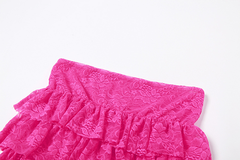 Sheer Lace Pink Two Piece Set Tiered Mini Skirt And Top Y2k Chic Outfits for Long Sleeve Dresses