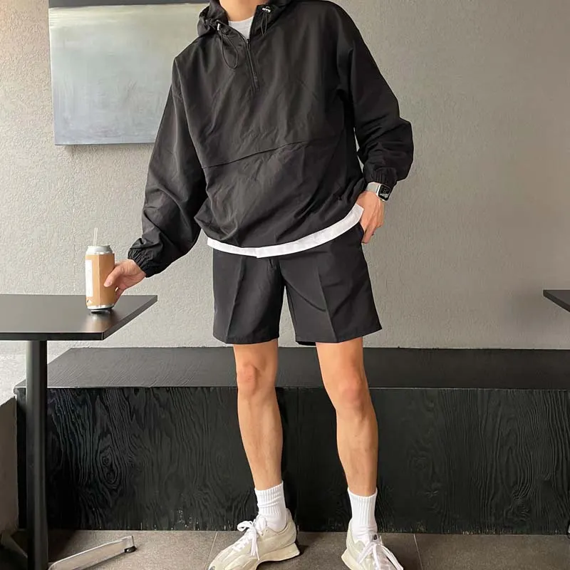 Maxct Loose Hooded Top Shorts Sports Suit