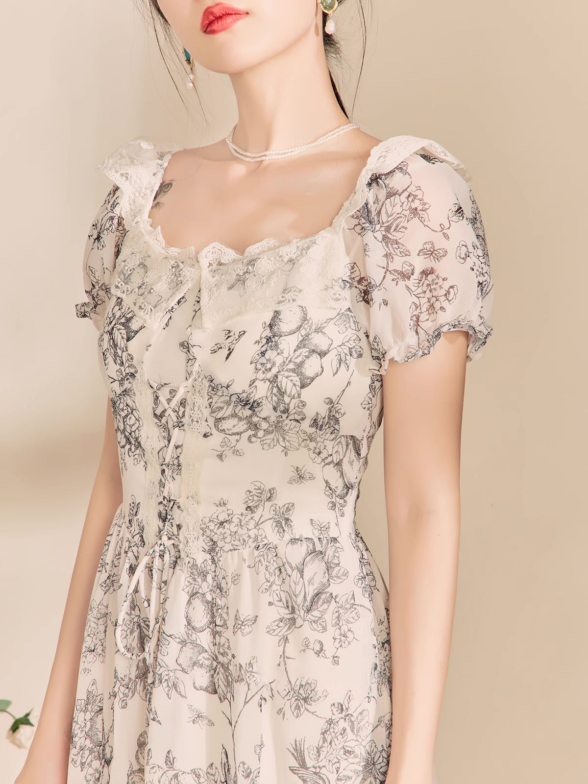 Porcelain Sketch Midi Dress Maxct
