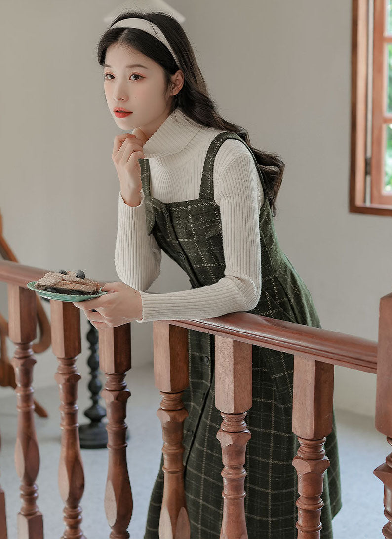 Button Up Plaid Cami Midi Dress Maxct