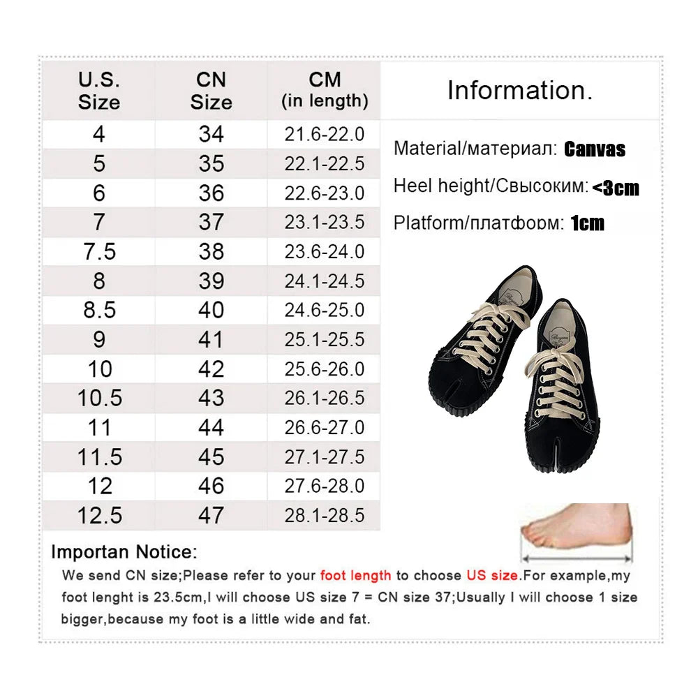 Tabi Sneakers Split Toe Mary Janes Canvas Women's Maxct - Image 6