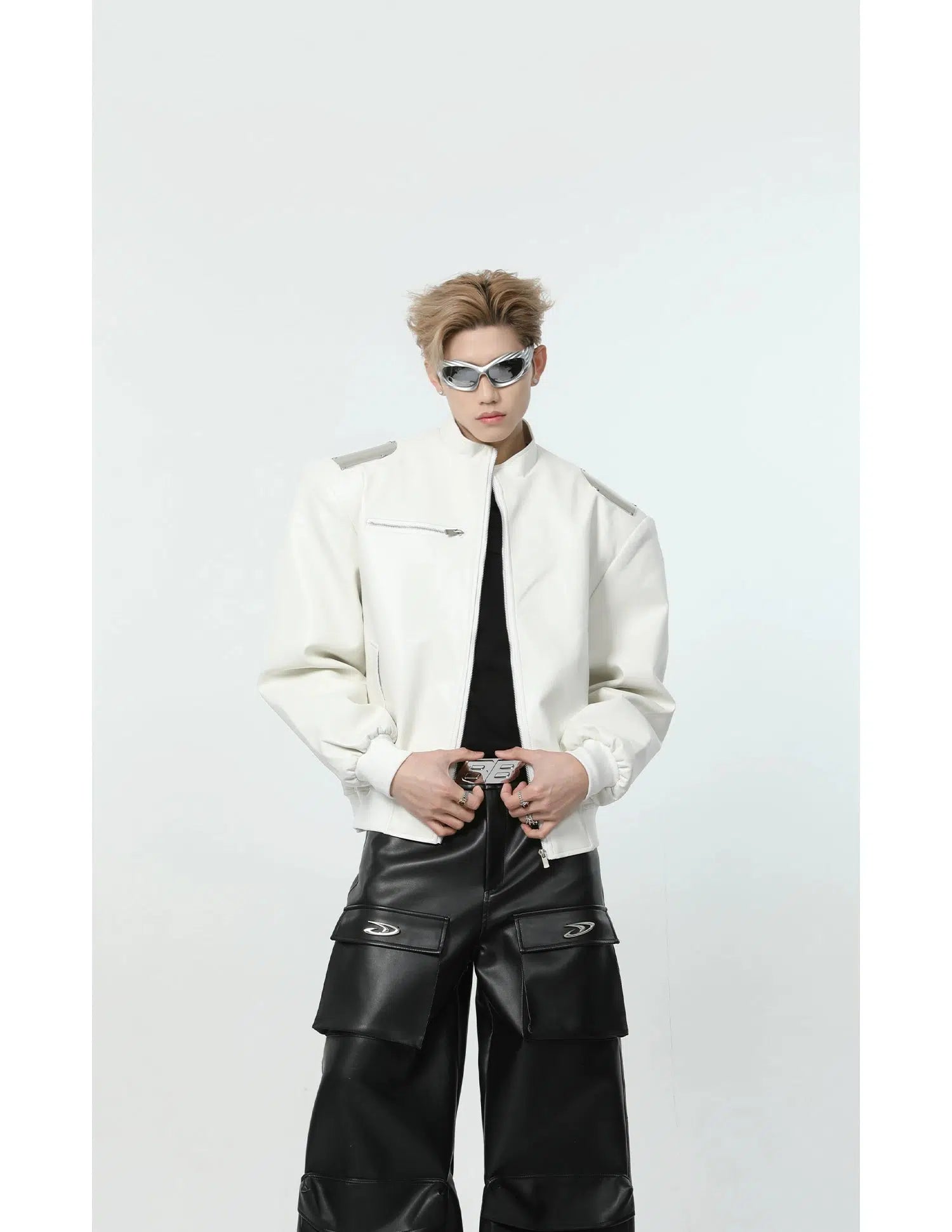 Maxct Leather Jacket with Shoulder Pad