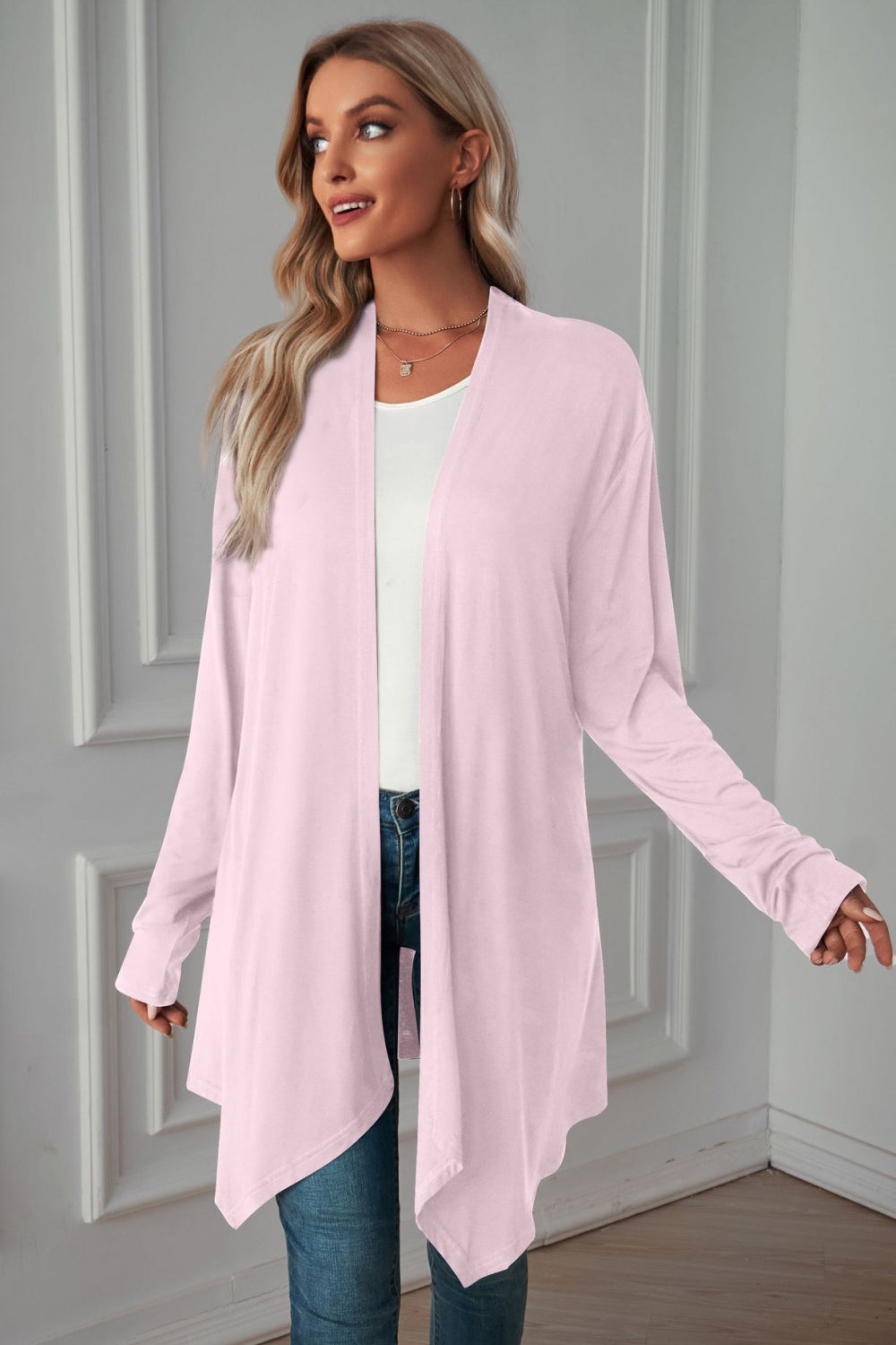 Maxct &Open Front Long Sleeve Cardigan