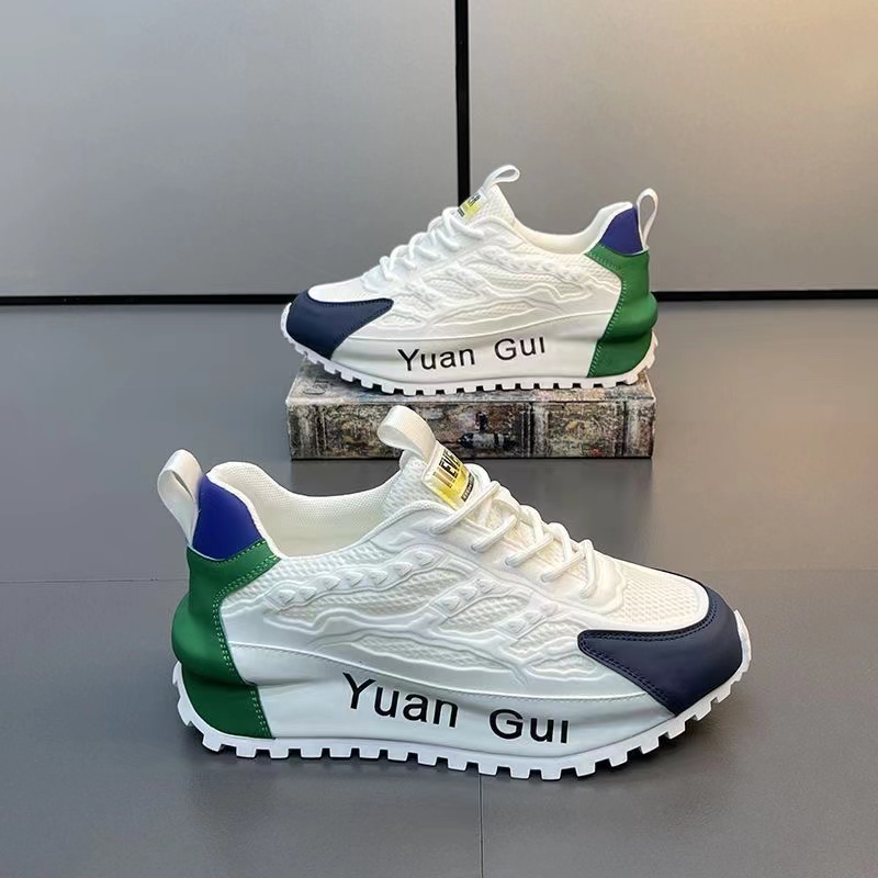 Fan Rood Platform Sneakers: Leather & Mesh for Men - true deals club