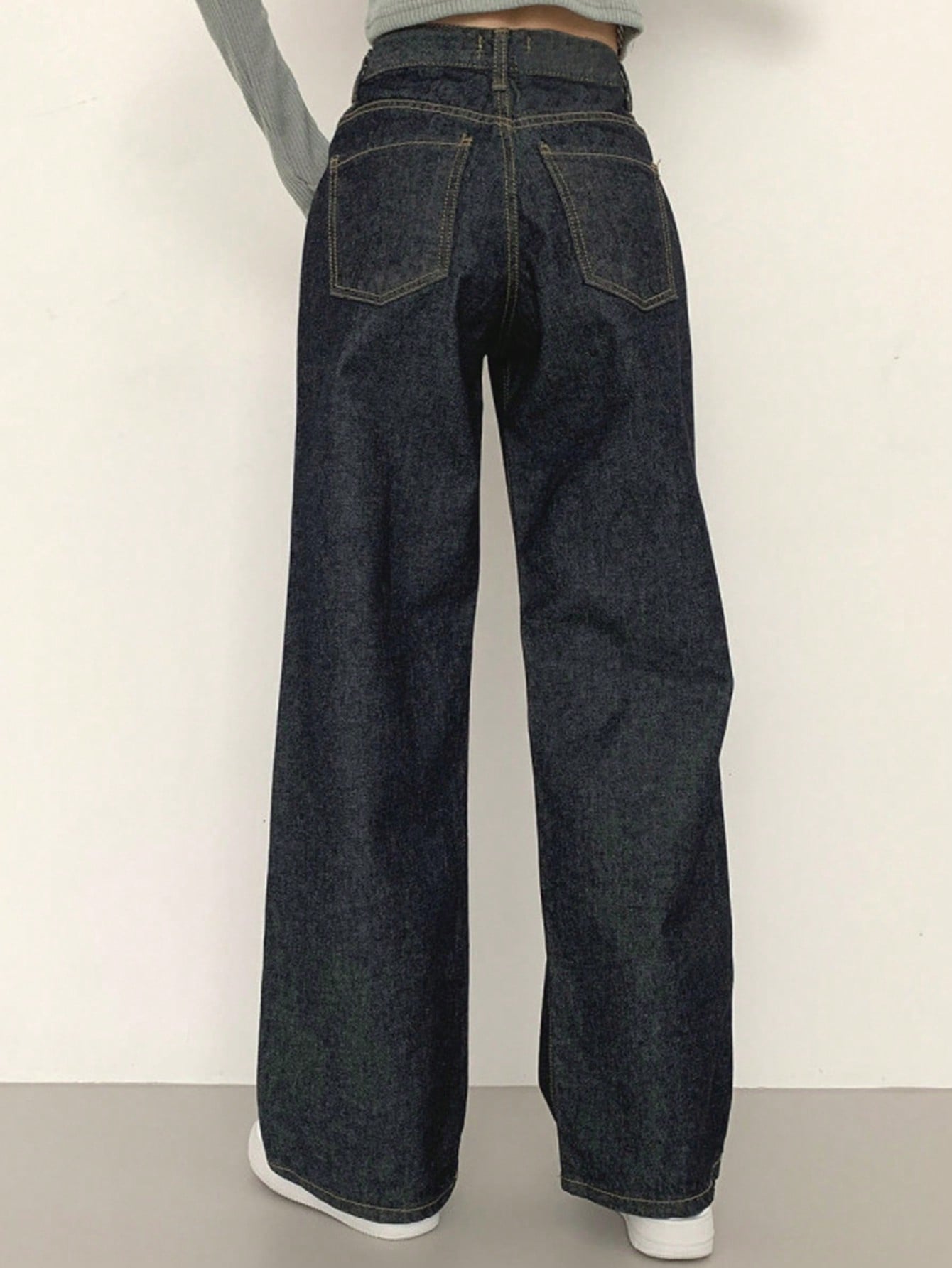 Maxct Women's Loose Fit Wide Leg Casual Denim Pants With Pockets