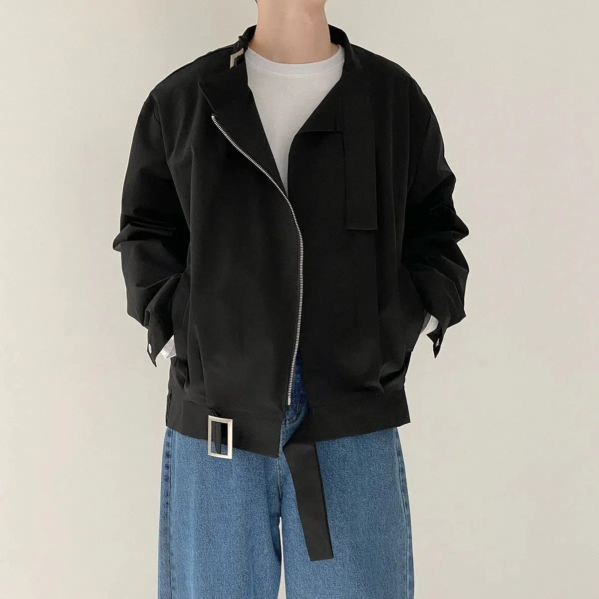 Maxct Retro Short Casual Stand Collar Jacket
