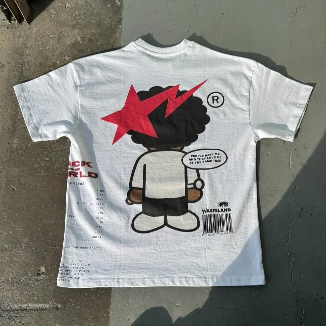Retro Street Hip Hop Goth Letter Pattern Oversized T-Shirt Men's Fashion Loose Casual Versatile Round Neck Short Sleeve Top