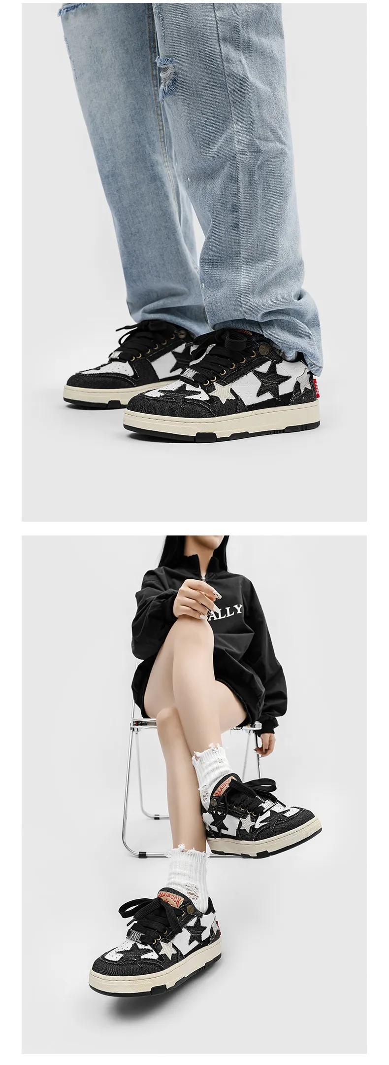 Retro Y2K Star Punk Hip-hop Skateboard Fashion Sneakers Unisex - true deals club