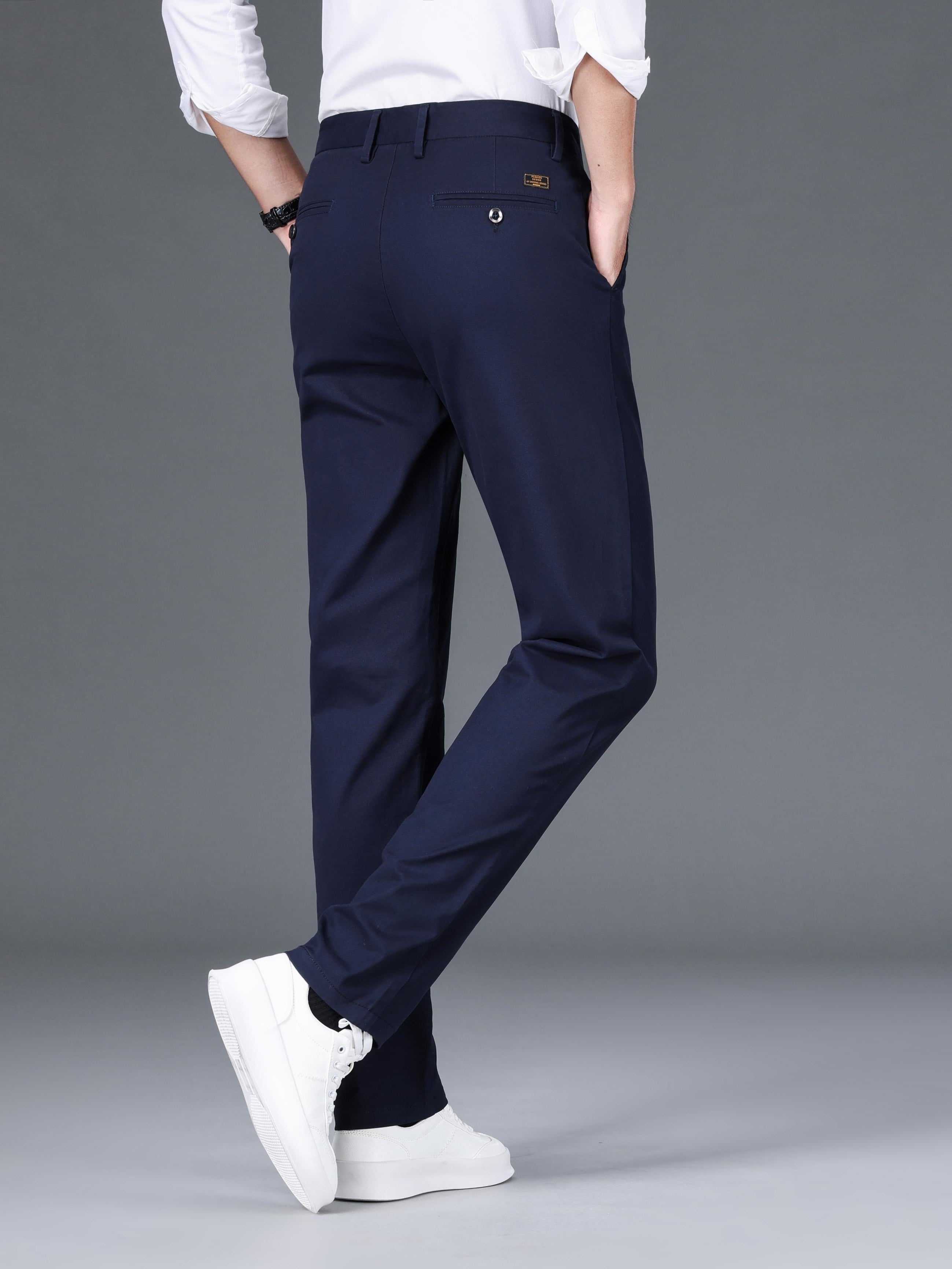 Maxct Men's Casual Pants For Fall Winter Business, Classic Design Stretch Dress Pants