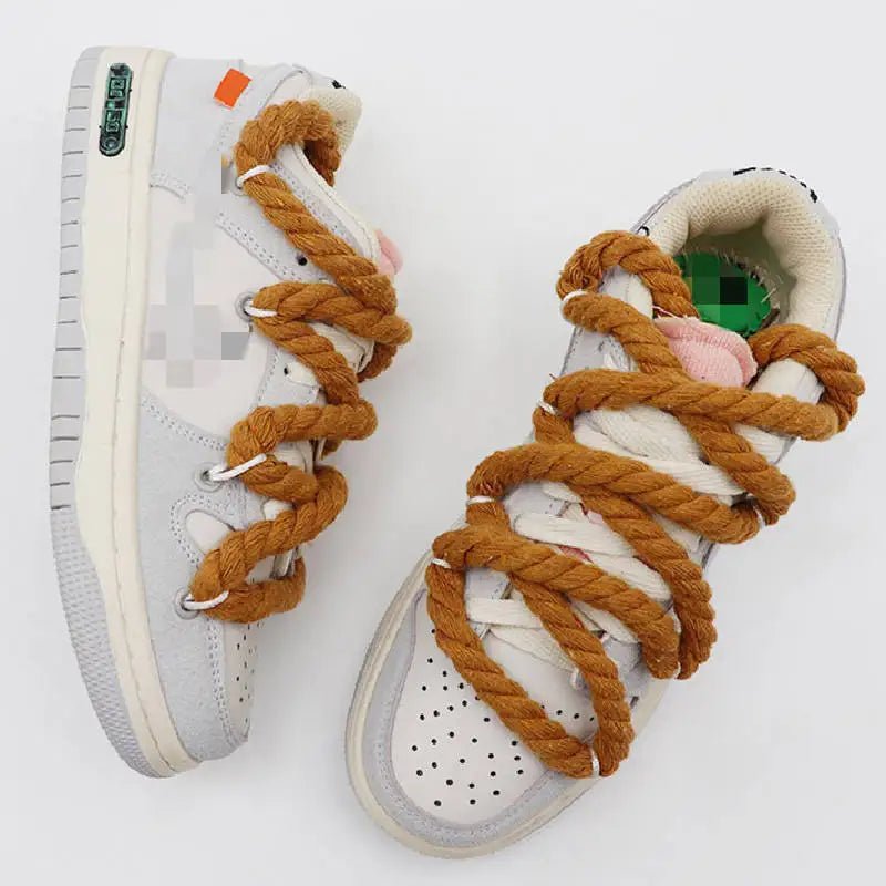 Stylish 10MM Round Linen Rope Laces AF1 - Urban Style AF1/AJ Shoe Rope! Maxct