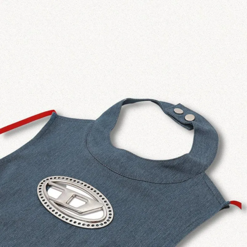 Maxct &Cowgirl Denim Halter Corset Top