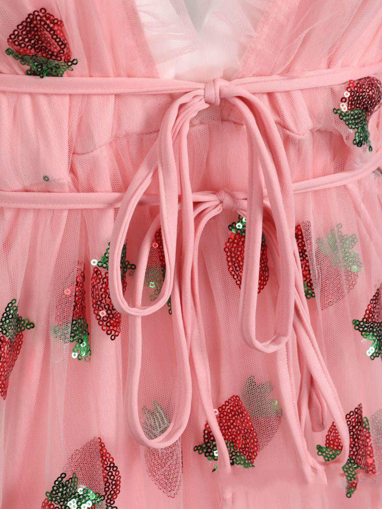 Strawberry Sequin Sweet Dress Maxct