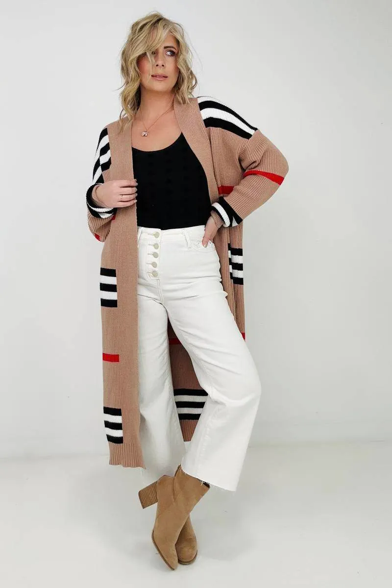 Maxct &"The Burbs" Oversized Striped Knit Duster Cardigan
