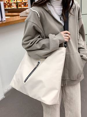 Cartoon Graphic Zipper Shopper Bag - Women Tote Bags