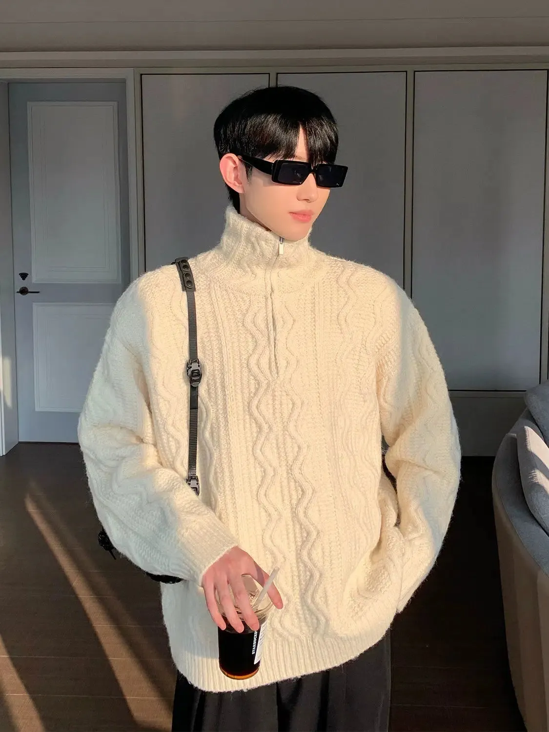 Maxct Half-zip Thickened Turtleneck Sweater