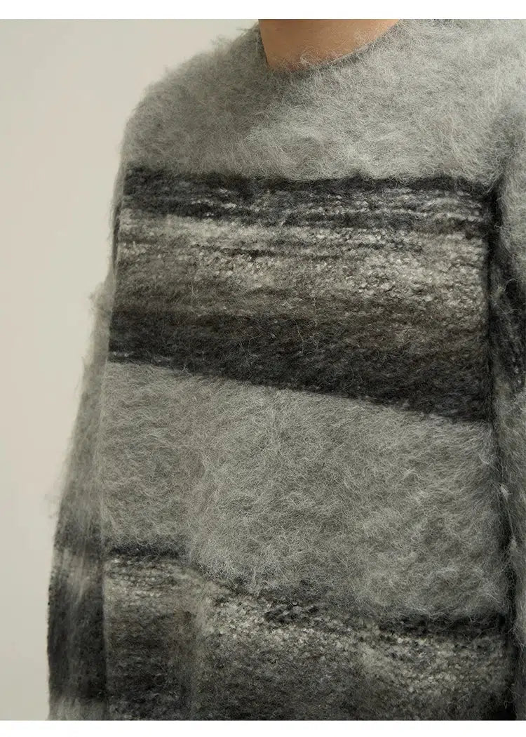 Maxct Striped Mohair Round Neck Sweater