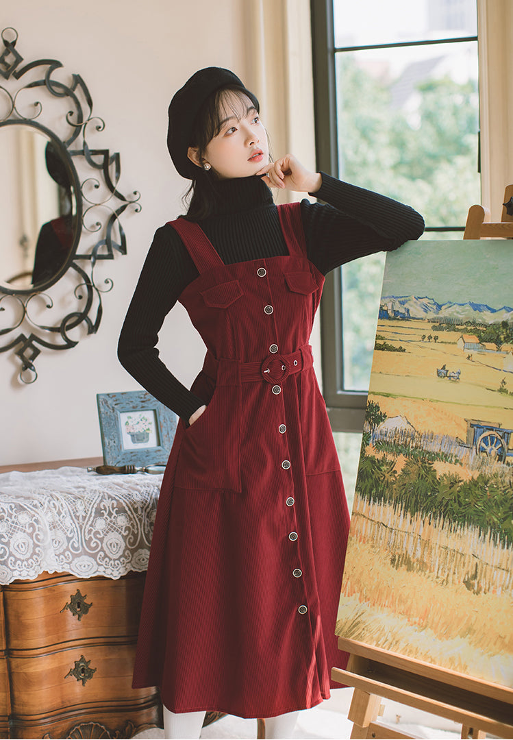 Corduroy Button Up Midi Dress Maxct