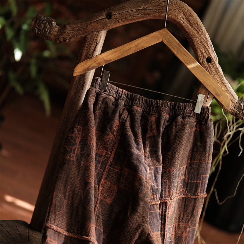 Maxct Women Winter Cotton Loose Quilted Casual Pants
