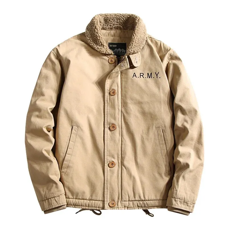 Maxct &Men's Fleece & Cashmere Lined ARMY Bomber Jacket