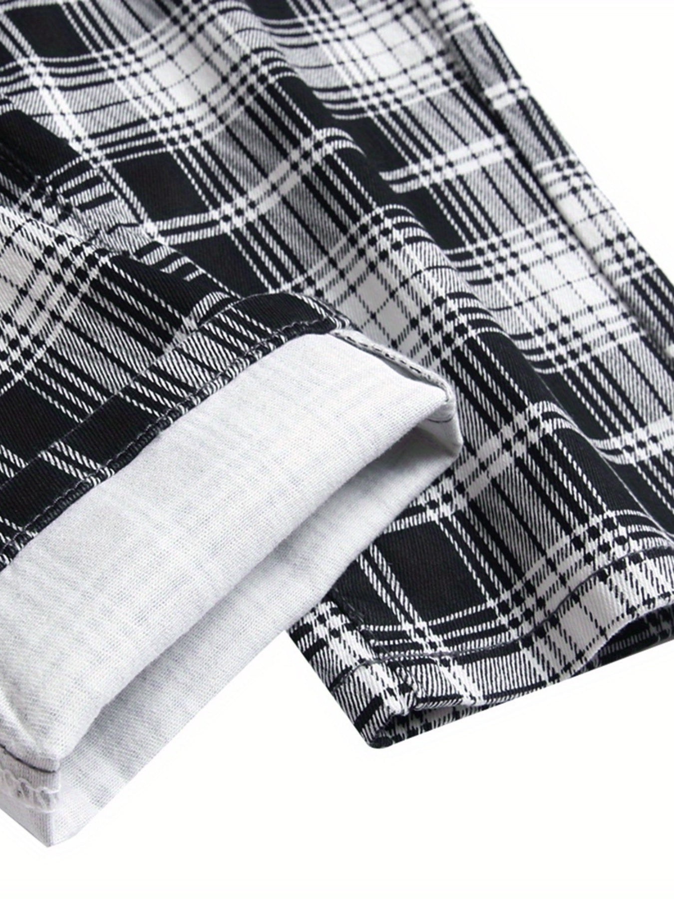 Maxct  Plaid Pattern Slim Fit Jeans, Men's Casual Mid Stretch Chic Jeans For The Four Seasons