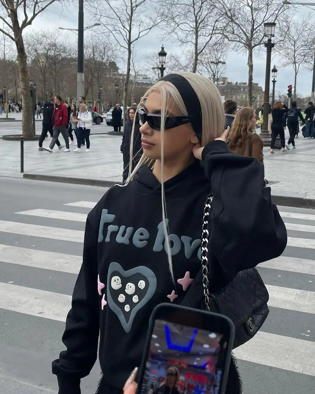 Maxct 90s Streetwear Broken Hearts Lookbook 3D Letter Foaming Print Hoodies Fashion Retro Trendy Brand Loose Pullover Y2k Sweatshirt Men Clothing