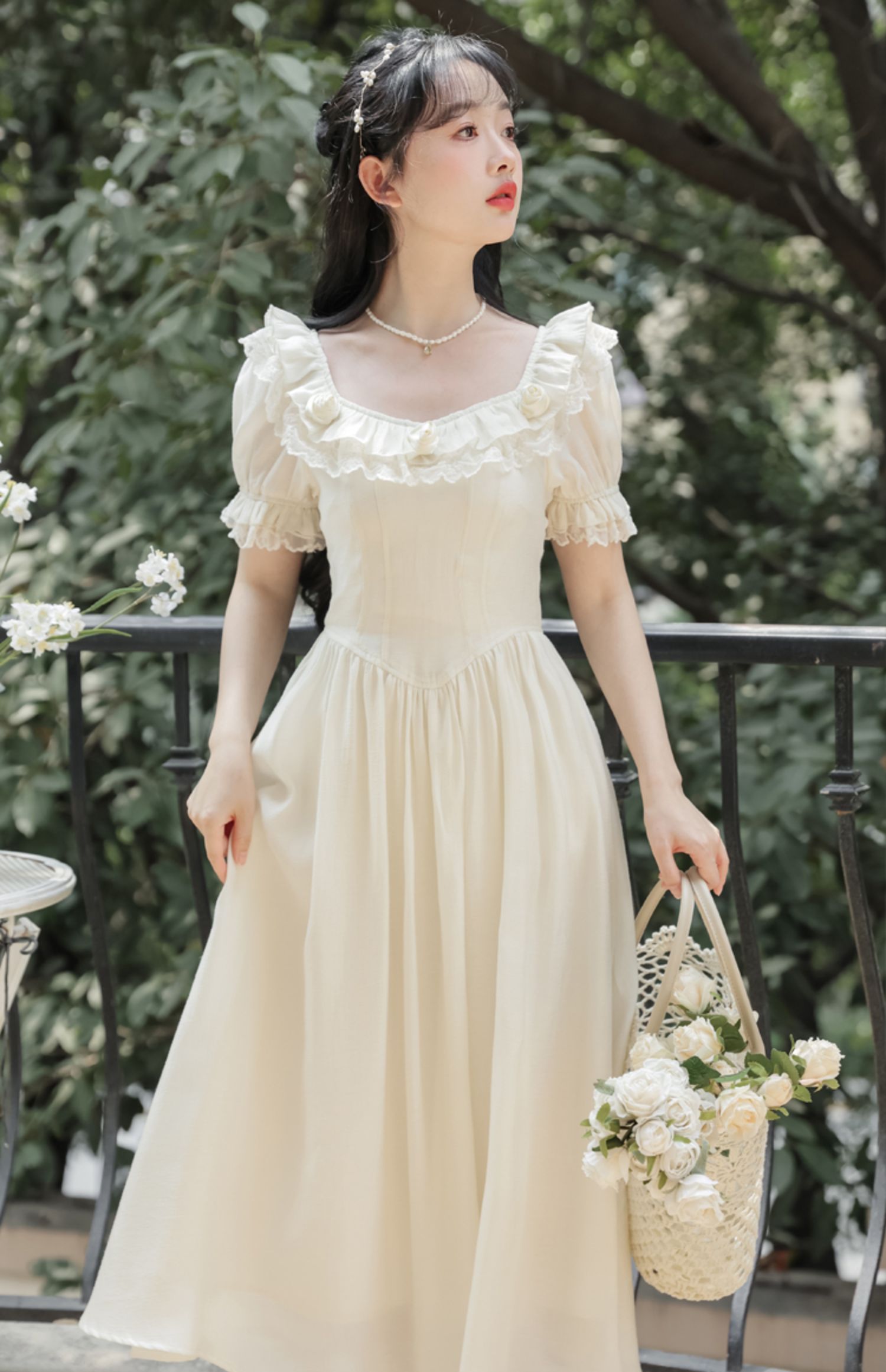 Blanc Rose Midi Dress Maxct