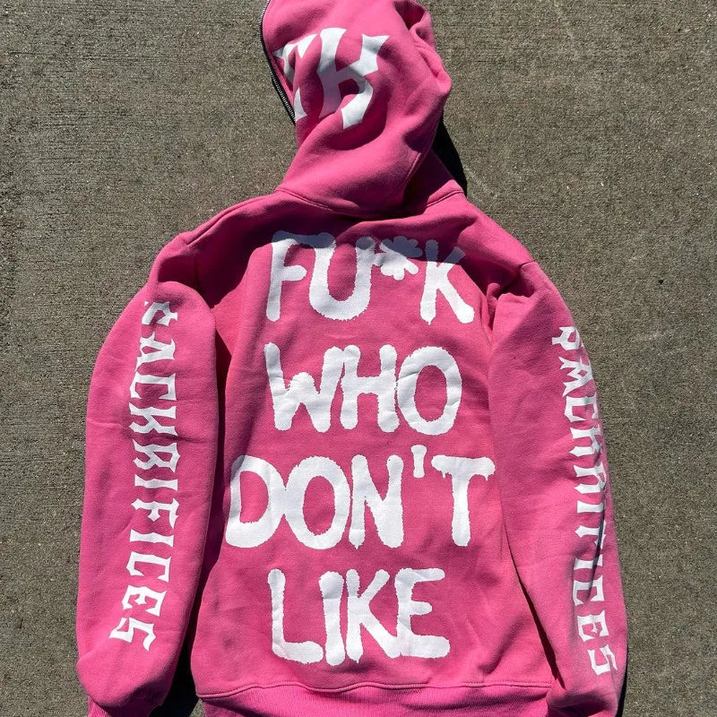 Maxct Y2k Women's Hoodie Personalized Cartoon Anime Print Streetwear Oversize Vintage Sweatshirt Punk Gothic Long Sleeve Tops Clothes
