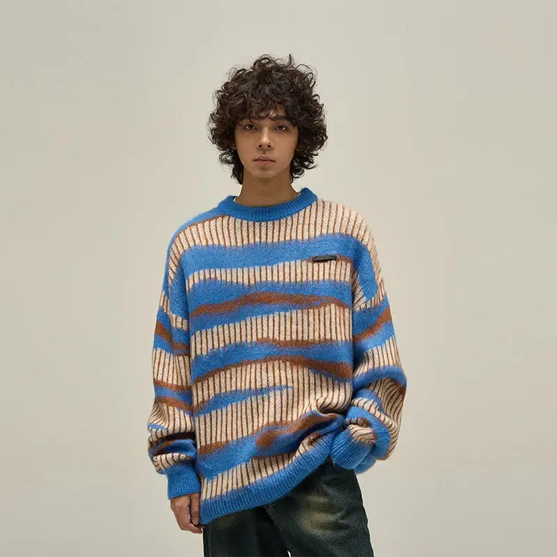 Maxct Retro Mohair Striped Sweaters