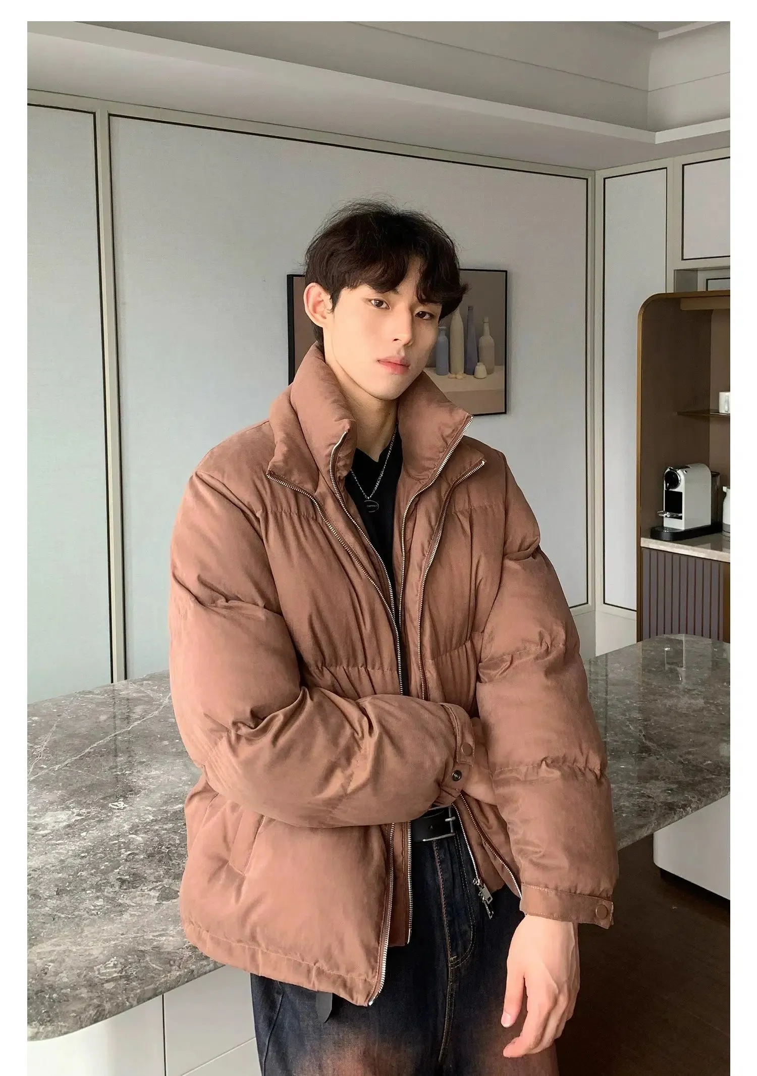Maxct Two-piece Stand Collar Cotton Padded Coat