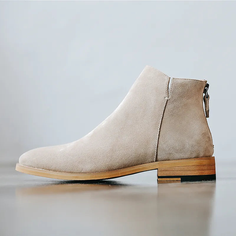 England Zip Ankle Boots Genuine Leather for Men Maxct