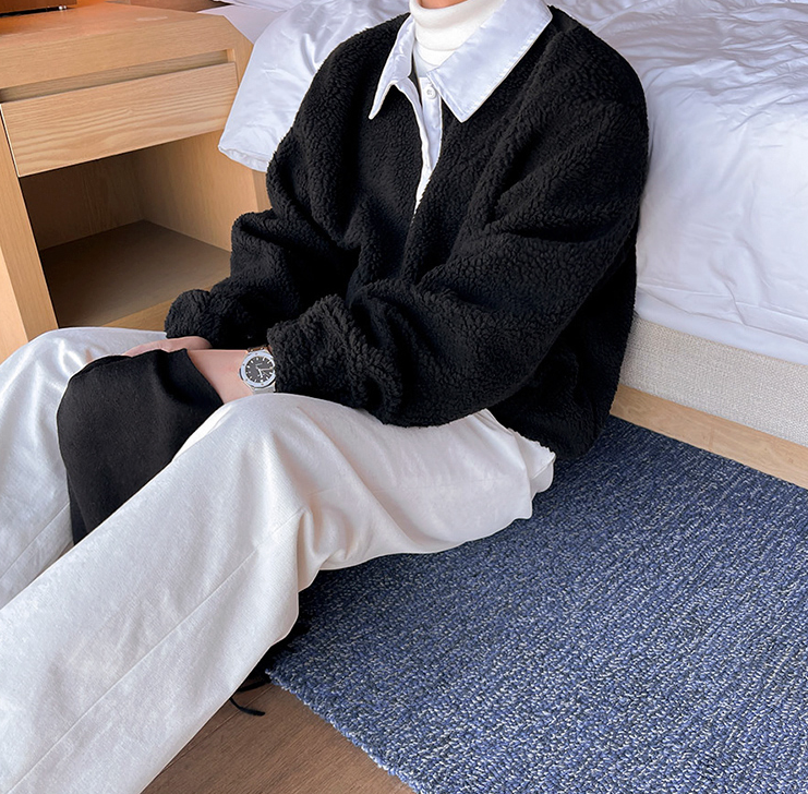 Maxct 6348 Fleece Two Tone Collar Shirt Sweater
