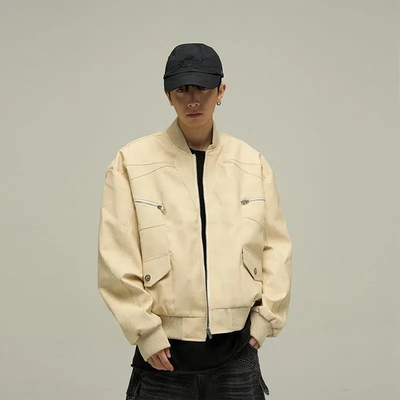 Maxct Retro Washed PU Leather Jacket