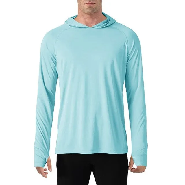 Long Sleeve Hoodie Sun Protection UV-Proof T-shirts for Men Maxct