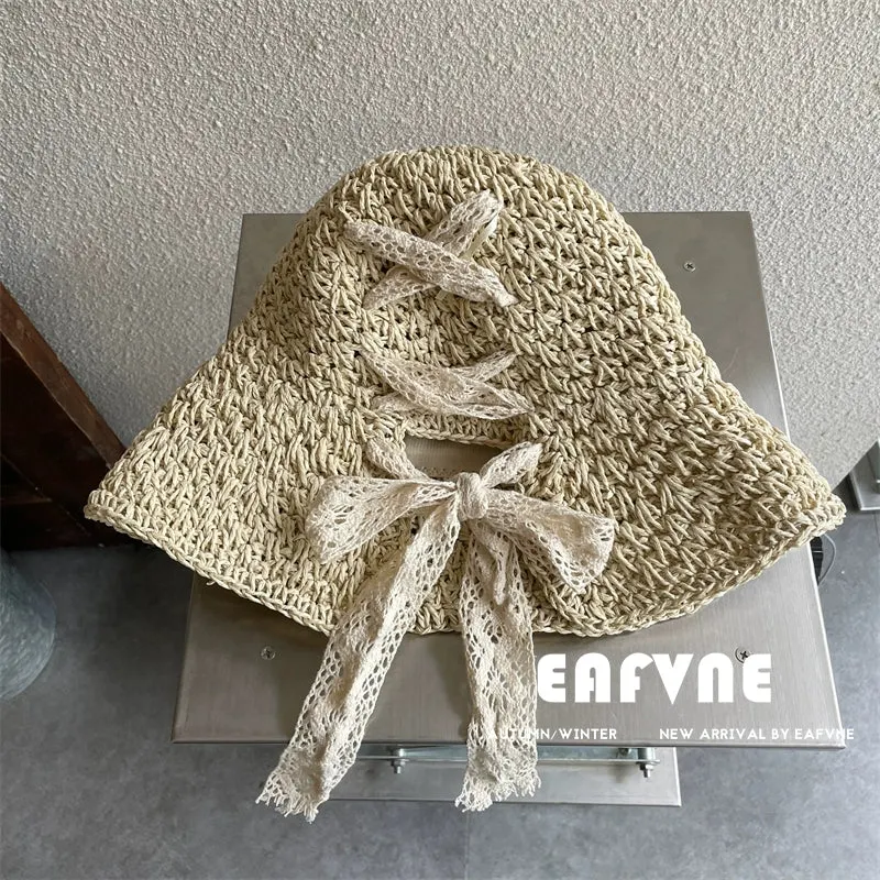Maxct Straw Hat Women's Summer Thin Lace Fresh Style Hat