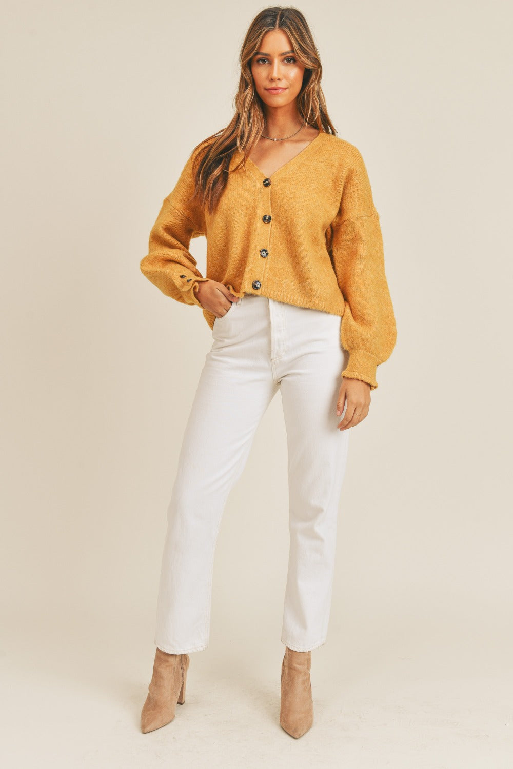Maxct &MABLE Long Sleeve Button Down Sweater Cardigan