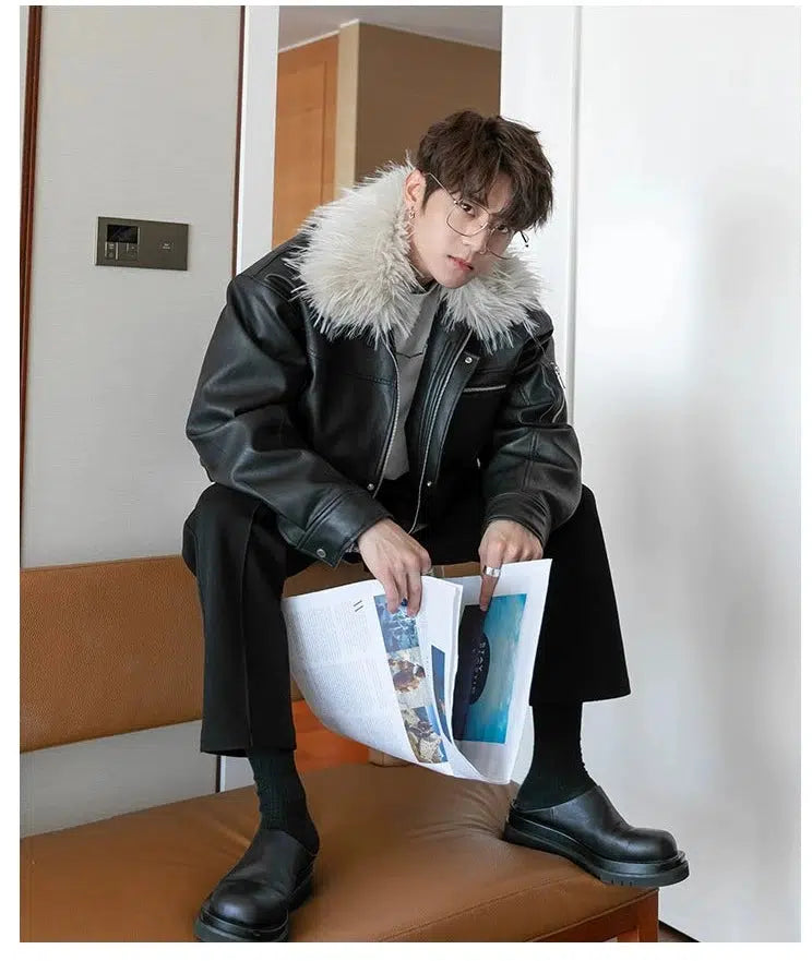 Maxct Detachable Collared Faux Fur Jacket