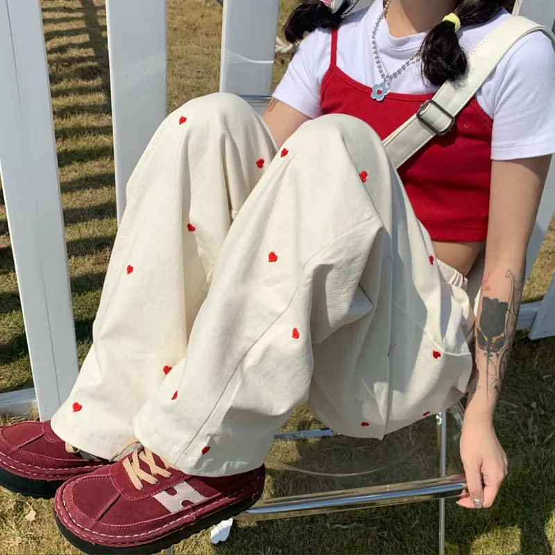 Vintage Red Hearts Pants Maxct
