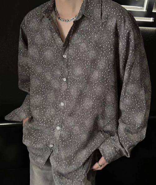 JM Dotted Flower Long-sleeved Shirt Maxct